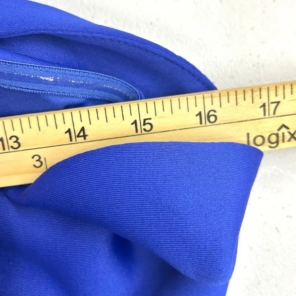 Elegant Royal Blue Coquette Off-Shoulder Bow Mermaid Formal Gown Small Detail - Picture 5 of 7